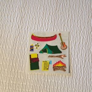 ❤️3/$10❤️ Sandylion Vintage Kids Camping Sticker Sheet Outdoor Icons